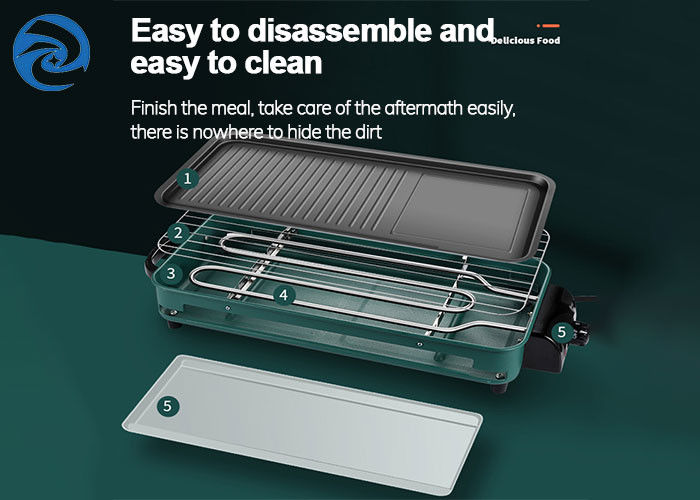Rookloze Elektrische de Koekepannen1500w 3-10 Mensen van Grillsroosteren