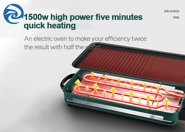 Rookloze Elektrische de Koekepannen1500w 3-10 Mensen van Grillsroosteren
